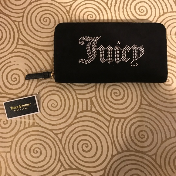 Juicy Couture Black Label Black Suede Wallet BNWT - Picture 2 of 8